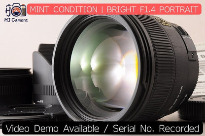 [MINT w/ Hood] Sigma 85mm f/1.4 EX DG HSM Fast AF Lens Nikon F Mount Japan