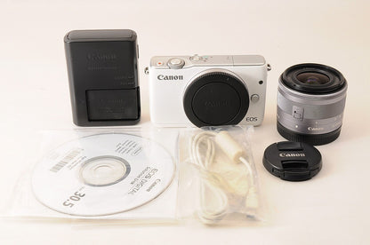 [NEAR MINT+] Canon EOS M10 White Mirrorless Camera 15-45mm IS STM Lens Kit Japan