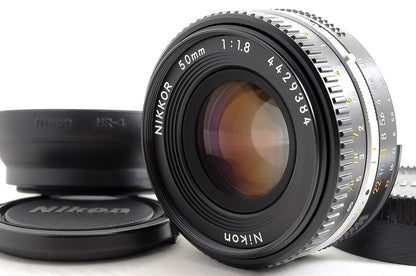 [Top Mint w/HR-4 Hood Caps] Nikon AIS Nikkor 50mm f1.8 MF Prime Lens Japan