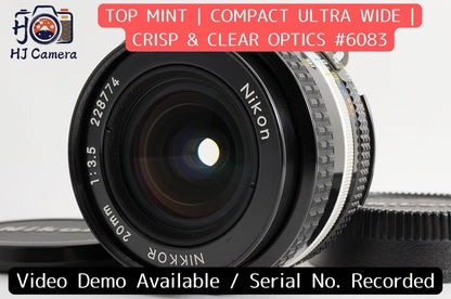 [Top Mint] Nikon AI-S AIS Nikkor 20mm f/3.5 Ultra-Wide MF Lens Nikon F Japan
