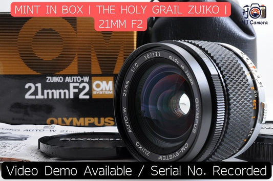 [Mint Boxed] Olympus OM Zuiko Auto-W 21mm f/2 Fast Ultra-Wide MF OM Lens Japan