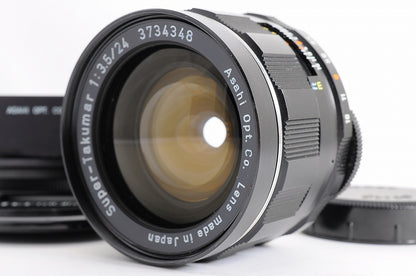 [Mint w/ Metal Hood] Pentax Super Takumar 24mm f/3.5 Wide MF M42 Screw Japan