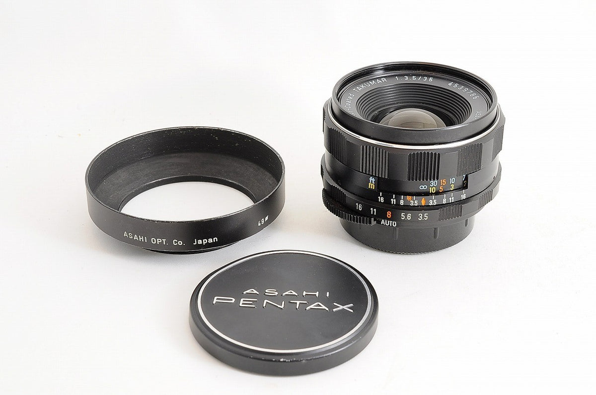 [Mint w/ Hood] Pentax SMC Takumar 35mm f/3.5 Wide MF M42 Screw Lens Japan