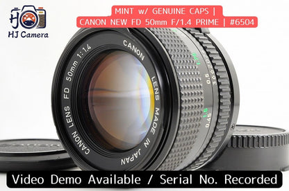 [Mint w/ Caps] Canon New FD NFD 50mm f1.4 Fast MF Standard Prime Lens Japan
