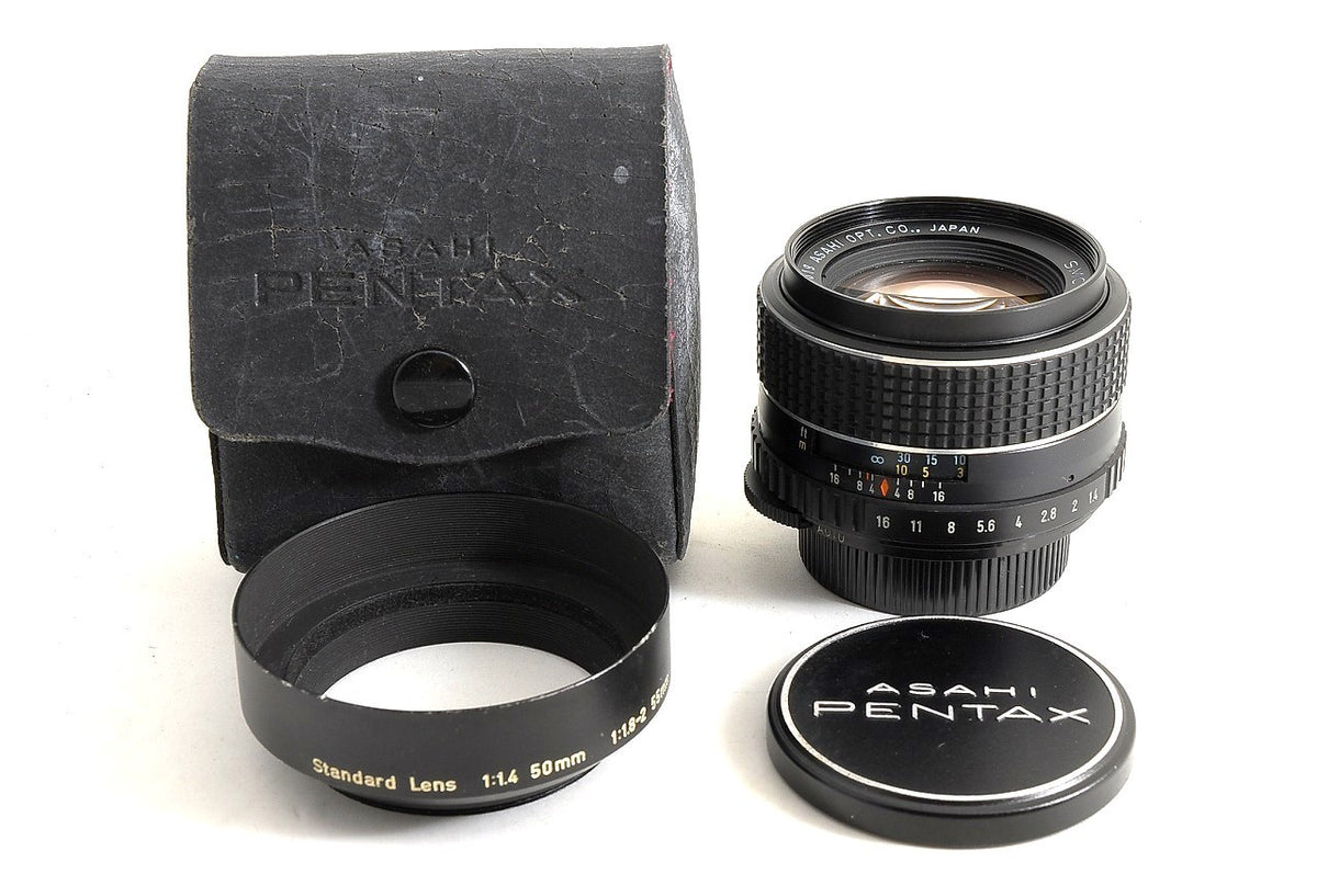 [NEAR MINT+ Hood Case] Pentax SMC Takumar 50mm f/1.4 Fast MF Lens M42 Japan