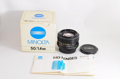 [Top Mint Boxed] Minolta New MD 50mm f/1.4 Fast MF Lens Minolta MD Mount Japan