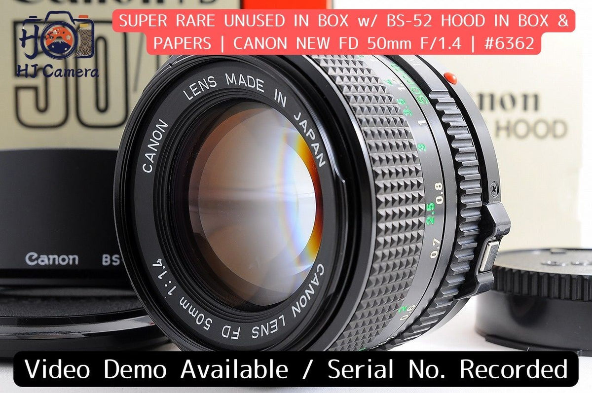 [Super Rare Unused] Canon New FD nFD 50mm f1.4 Lens BS-52 Hood In Box From Japan