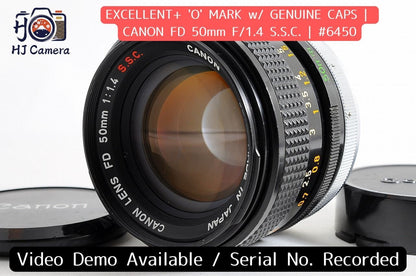 [Exc+ O-Mark] Canon FD 50mm f1.4 S.S.C. SSC Fast MF Standard Prime Lens Japan