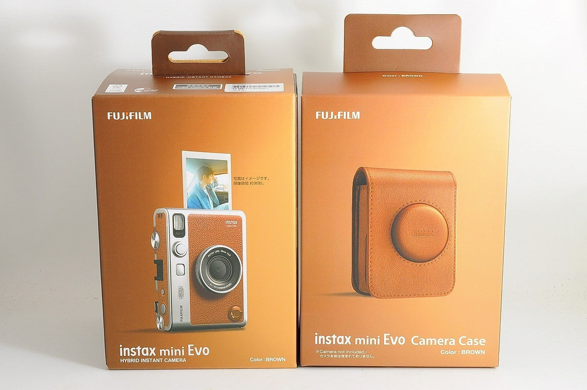 [Brand New] Fujifilm Instax Mini Evo Hybrid Camera w/ Genuine Case Brown Japan