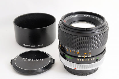 [Mint BT-55 Hood] Canon FD 100mm f/2.8 S.S.C. SSC Telephoto MF Canon FD Japan