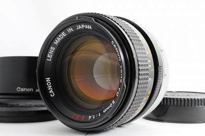 [Near Mint+ w/Hood Caps] Canon FD 50mm f1.4 SSC MF Standard Prime Lens Japan