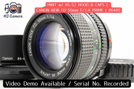 [Mint w/BS52 Hood] Canon New FD NFD 50mm f1.4 Fast MF Standard Prime Lens Japan