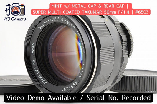 [Mint w/Metal Cap] Pentax Super Multi Coated Takumar 50mm f1.4 MF Lens M42 Japan