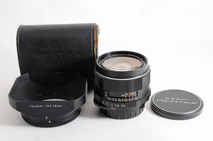 [Top Mint w/Hood Case] Pentax SMC Takumar 28mm f3.5 MF M42 Wide Prime Lens Japan