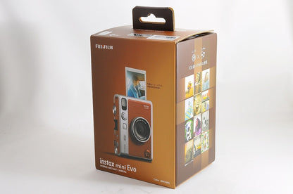 [Brand New] Fujifilm Instax Mini Evo Hybrid Camera w/ Genuine Case Brown Japan