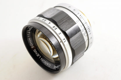 [Mint w/Hood Adapter Caps] Canon 50mm f1.4 L39 LTM Rangefinder MF Lens Japan