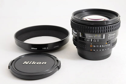 [Top Mint w/HB-4 Hood Caps] Nikon AF Nikkor 20mm f2.8 D Ultra Wide Lens Japan
