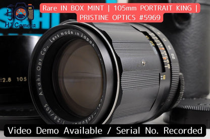 [MINT Boxed Case] Pentax Super Takumar 105mm f/2.8 Telephoto MF Lens M42 Japan