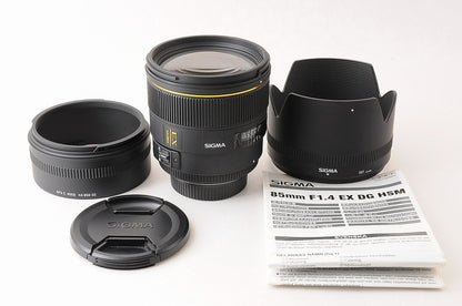 [MINT w/ Hood] Sigma 85mm f/1.4 EX DG HSM Fast AF Lens Nikon F Mount Japan