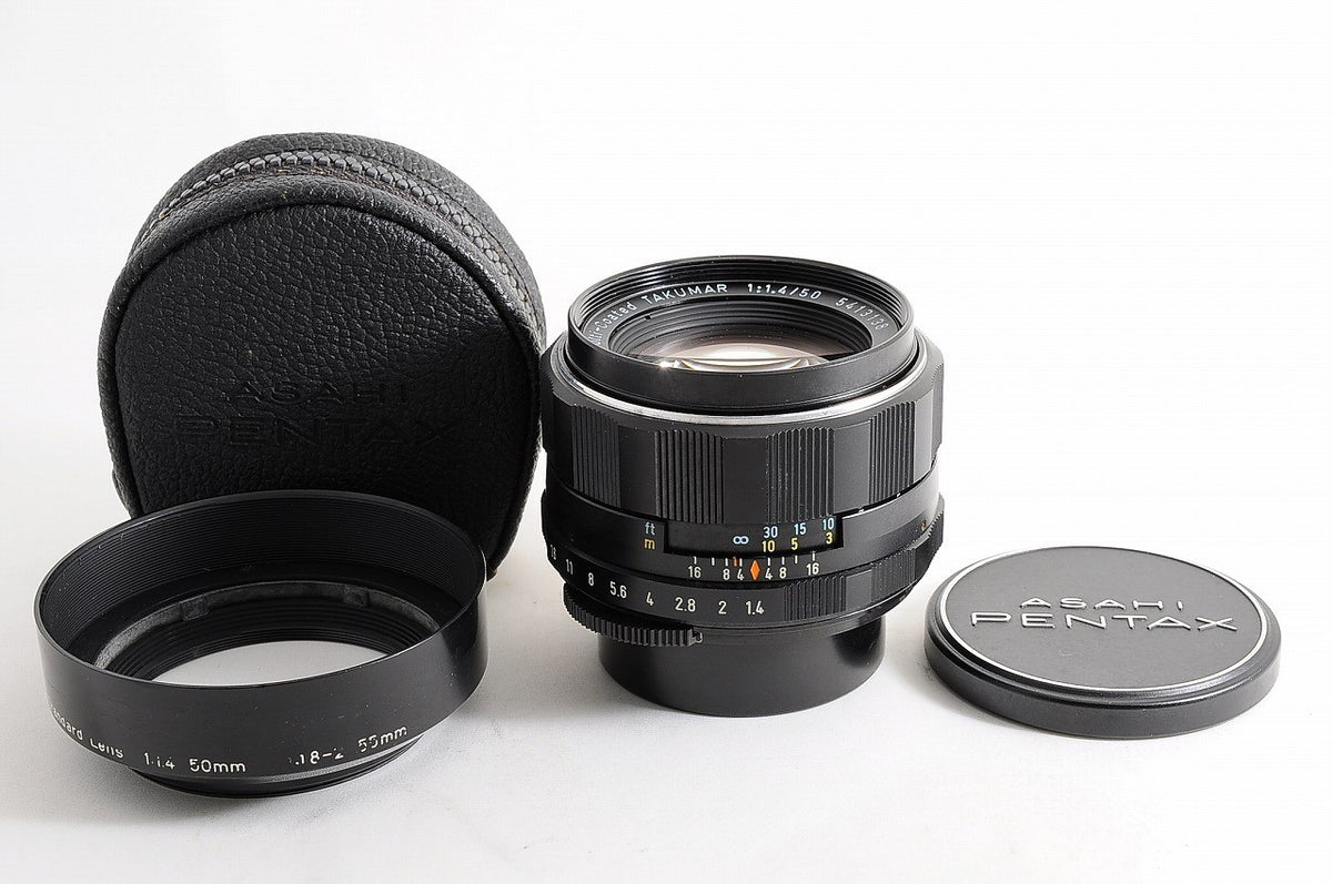 [Near Mint+ w/Hood Case Cap] Pentax Super Multi Coated Takumar 50mm f1.4 M42 JP