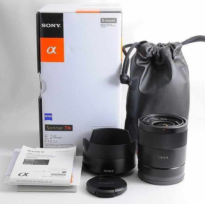[Almost Unused] Sony Carl Zeiss Sonnar T* E 24mm f/1.8 ZA SEL24F18Z Lens Japan