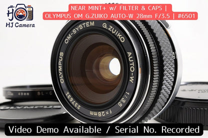 [Near Mint+ w/Filter Caps] Olympus OM-System G.Zuiko Auto-W 28mm f3.5 MF Lens Jp