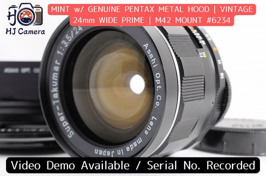 [Mint w/ Metal Hood] Pentax Super Takumar 24mm f/3.5 Wide MF M42 Screw Japan