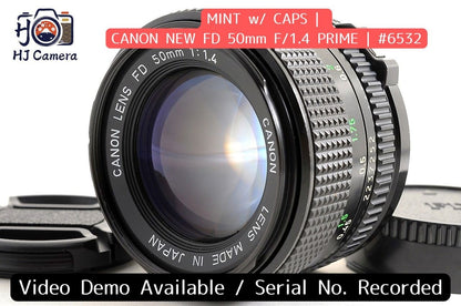 [Mint w/ Caps] Canon New FD NFD 50mm f1.4 Fast MF Standard Prime Lens Japan