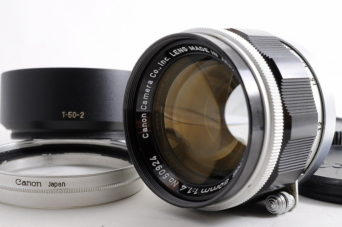 [Mint w/Hood Adapter Caps] Canon 50mm f1.4 L39 LTM Rangefinder MF Lens Japan
