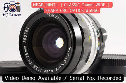 [NEAR MINT+] Nikon Non-AI Nikkor-N Auto 24mm f/2.8 Wide MF Lens Nikon F From Jp
