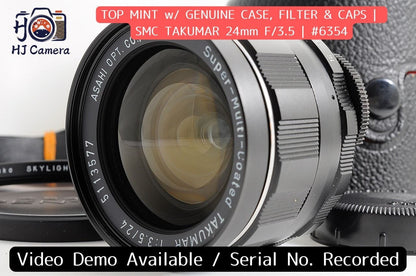 [Top Mint Case Filter] Pentax SMC Takumar 24mm f/3.5 Wide MF M42 Screw Japan