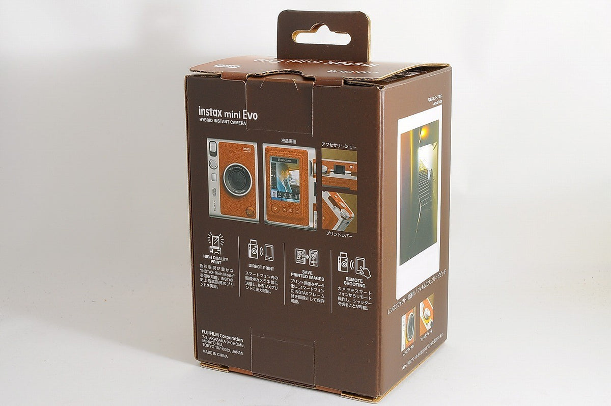 [Brand New] Fujifilm Instax Mini Evo Hybrid Camera w/ Genuine Case Brown Japan