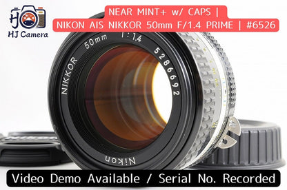 [Near Mint+ w/ Caps] Nikon AIS Nikkor 50mm f1.4 Fast MF Standard Prime Lens Jp