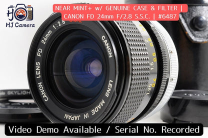 [Near Mint+ w/Case Filter] Canon FD 24mm f2.8 SSC MF Wide Angle Prime Lens Japan