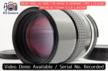 [Near Mint] Nikon AI Nikkor 135mm f/2.8 Built-in Hood Fast Telephoto MF Japan