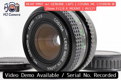 [Near Mint] Cosina MC Cosinon-W 28mm f/2.8 Wide MF Lens Pentax K Mount Japan