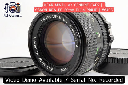 [Near Mint+ w/ Caps] Canon New FD NFD 50mm f1.4 Fast MF Standard Prime Lens Jp