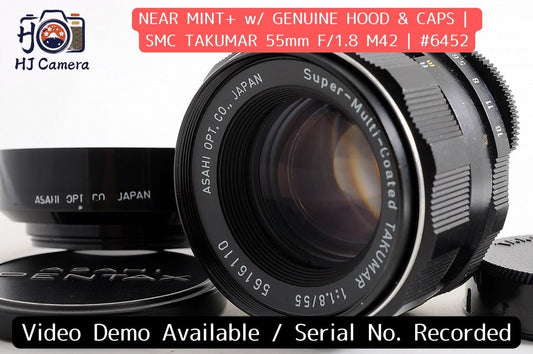 [Near Mint+ w/Hood] Pentax SMC Takumar 55mm f1.8 MF M42 Prime Lens Japan