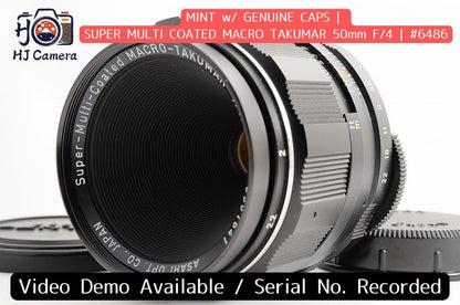 [Mint w/ Caps] Pentax Super Multi Coated Macro Takumar 50mm f4 M42 Lens Japan