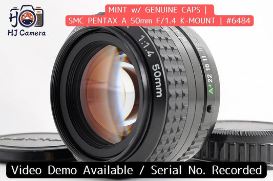 [Mint w/ Caps] SMC Pentax A 50mm f1.4 Fast MF Standard Prime Lens K Mount Japan