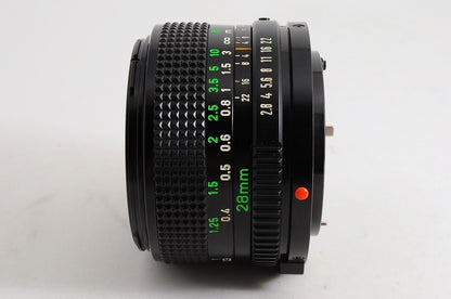 [Top Mint Metal Hood] Canon New FD nFD 28mm f/2.8 Wide MF Lens Canon FD Japan