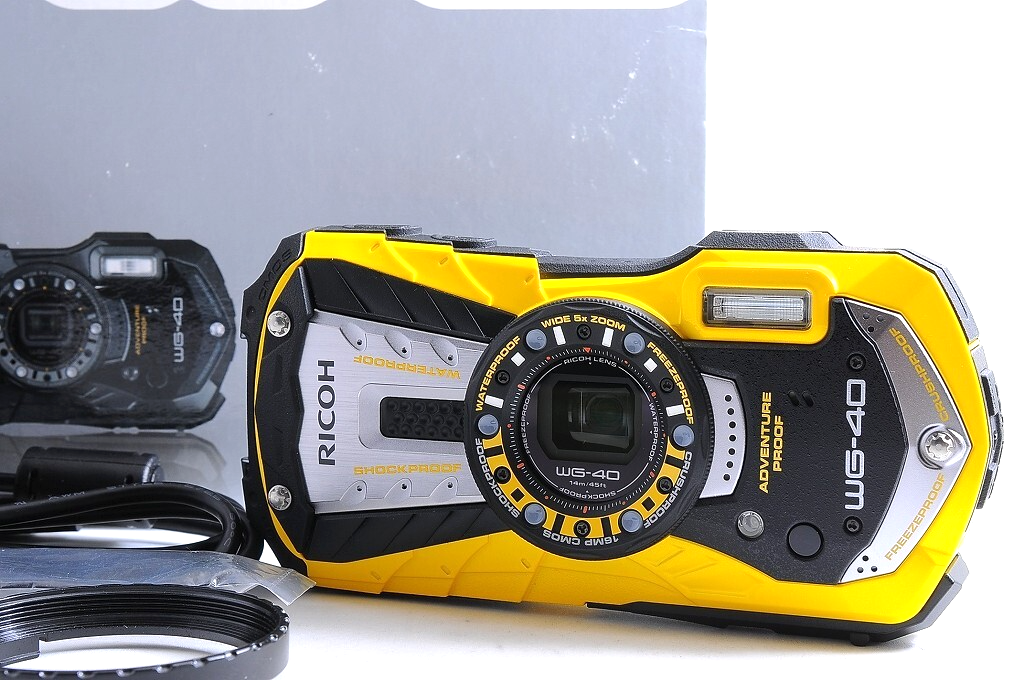 [NEAR UNUSED] Ricoh WG-40 Yellow Waterproof Shockproof Digicam Full HD Japan