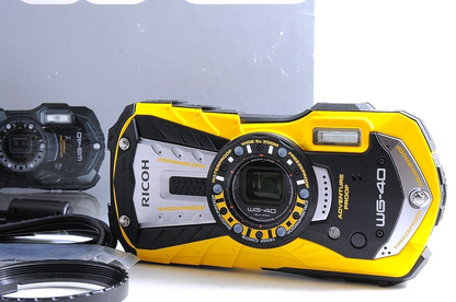 [NEAR UNUSED] Ricoh WG-40 Yellow Waterproof Shockproof Digicam Full HD Japan