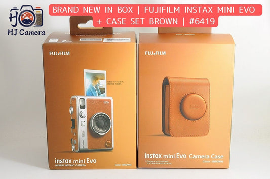 [Brand New] Fujifilm Instax Mini Evo Hybrid Camera w/ Genuine Case Brown Japan