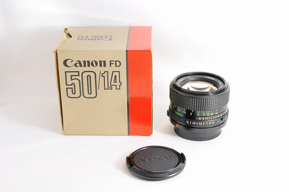 [Top Mint Boxed] Canon New FD nFD 50mm f/1.4 Fast MF Lens Canon FD Mount Japan