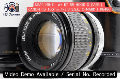 [O Mark Near Mint+ w/Hood Case] Canon FD 100mm f2.8 SSC MF Portrait Lens Japan