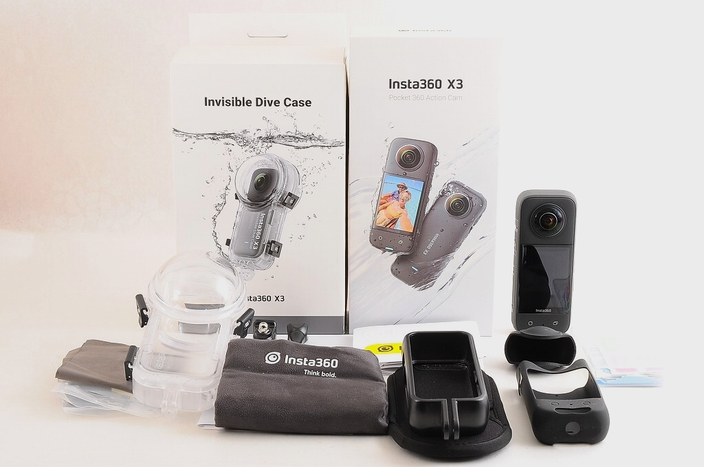 [TOP MINT Boxed] Insta360 X3 5.7K Action Camera Invisible Dive Case Japan