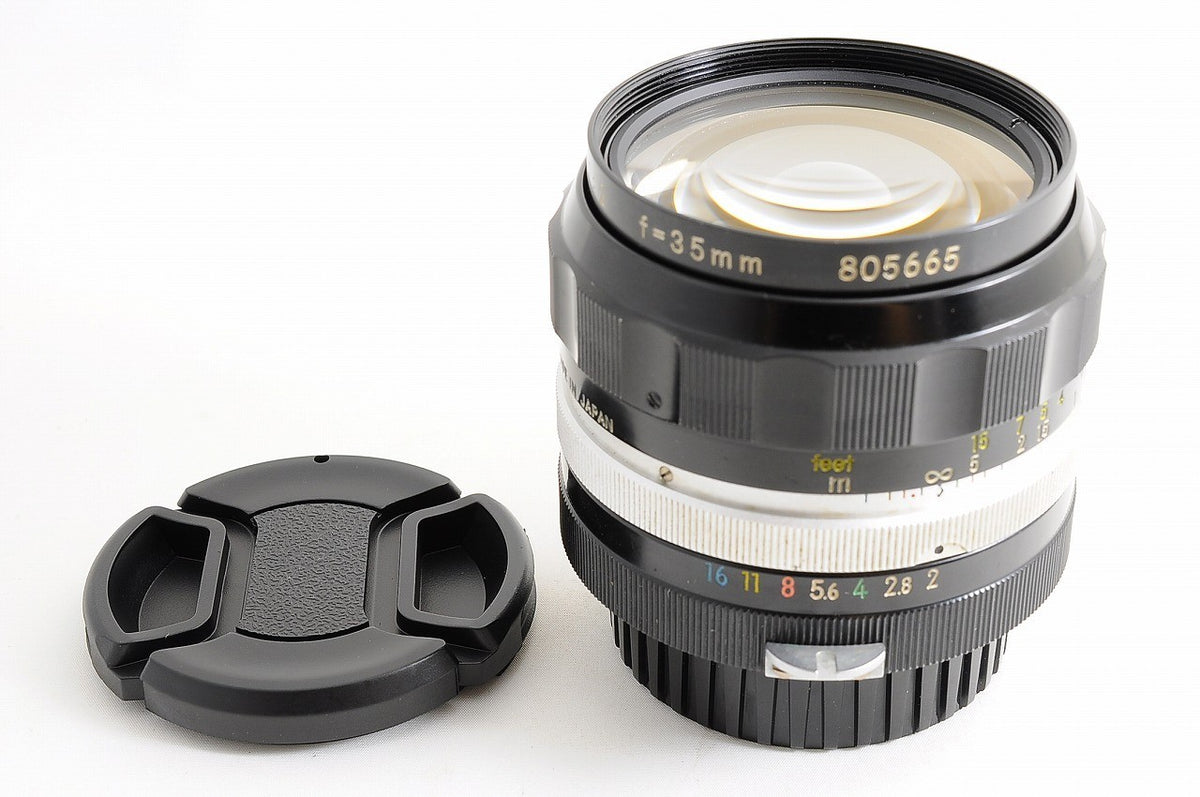 [Excellent+ w/ Caps] Nikon NIKKOR-O Auto 35mm f2 Non-AI MF Wide Angle Lens Japan