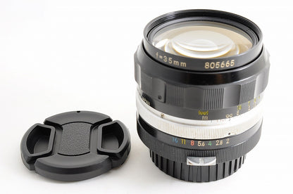 [Excellent+ w/ Caps] Nikon NIKKOR-O Auto 35mm f2 Non-AI MF Wide Angle Lens Japan