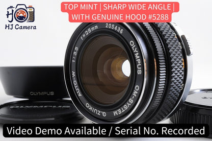 [TOP MINT w/ Hood] Olympus OM G.Zuiko Auto-W 28mm f/3.5 Wide MF Lens OM Japan